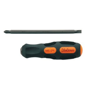 Koken 168C Screwdriver Interchangeable Phillips #2 x 6mm Flat 100mm Blade