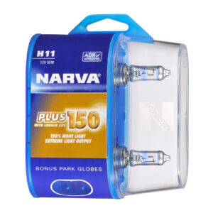 NARVA PLUS150 H11 GLOBE 12V 55W TWIN PACK