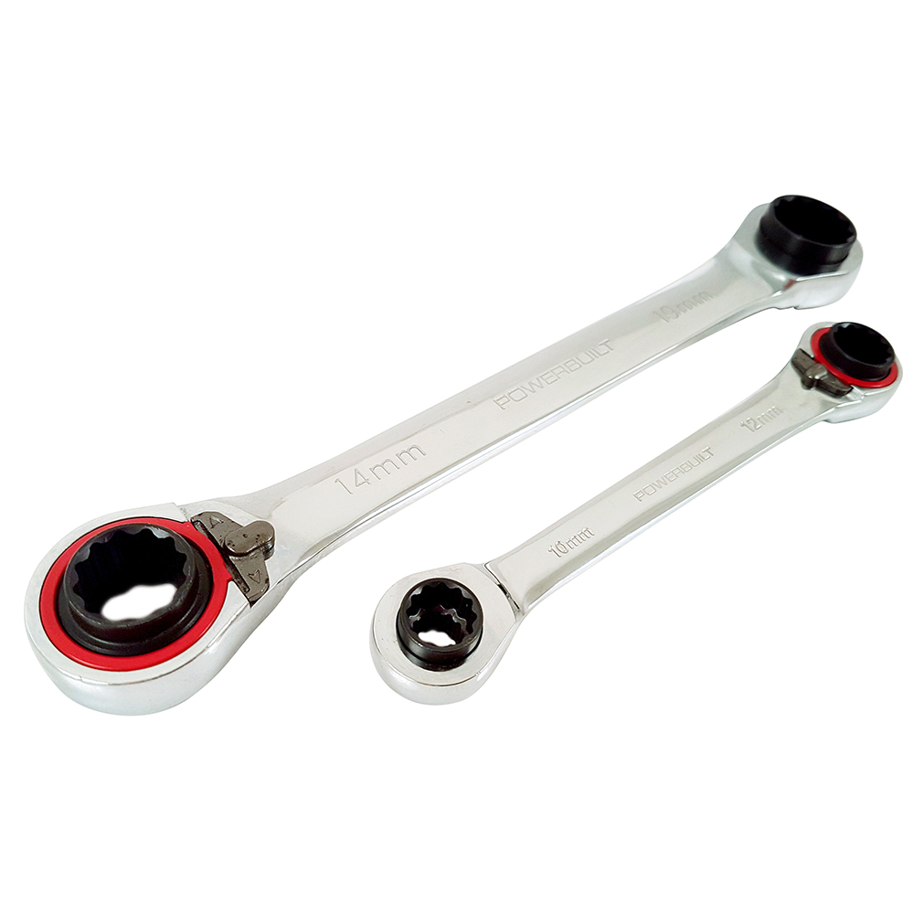2pc 4-in-1 Metric Reversible Gear Spanner Set - Image 2