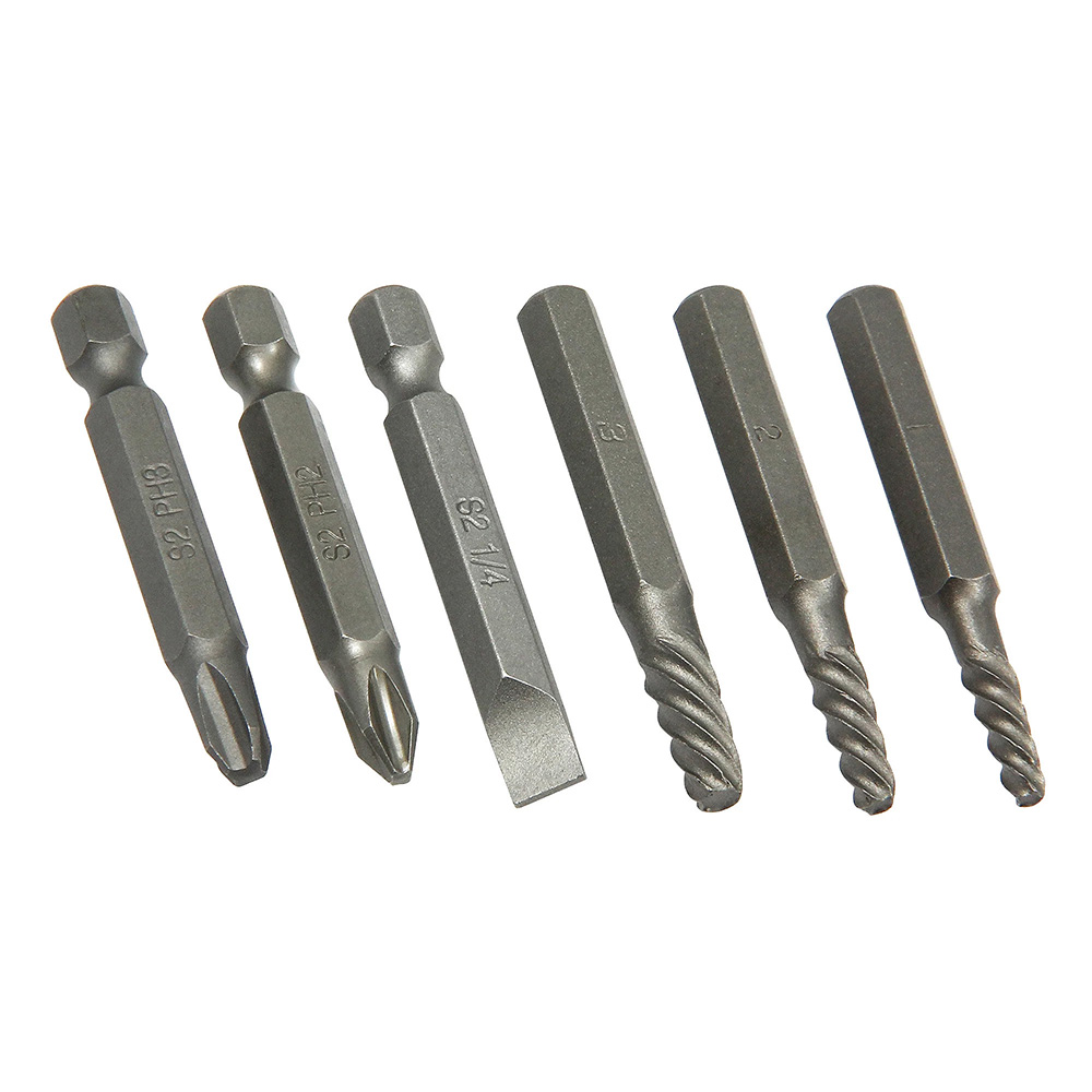 7pc Mini Impact Driver & Screw Extractor Set - Image 2