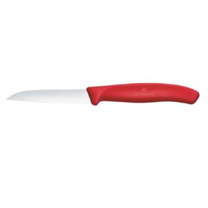 Victorinox Paring Knife 6.7431 - 8cm Wavy Blade New Red Handle