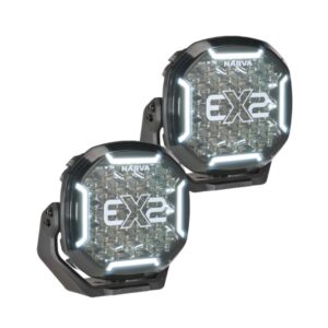 NARVA 9IN EX2B BLACKOUT EDITION (PAIR) AMBER/WHITE POS LIGHTS