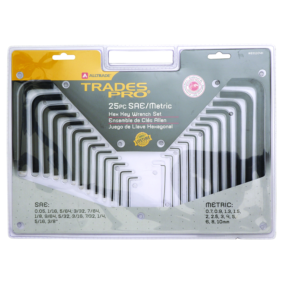 25pc Combination Hex Key Wrench Set