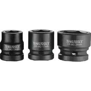 Teng 1/2in Dr. Stubby Impact Socket 15mm DIN