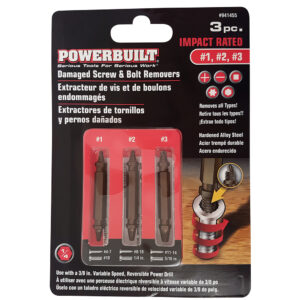 3pc Bolt Remover & Damaged Screw Extractor