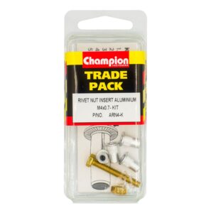 Champion Rivet Nut Inserts Aluminium w Nut & Bolt M4x0.7 Kit