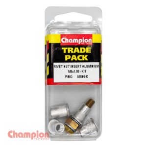 Champion Rivet Nut Insert Aluminium M6x1.00 - Kit - 4pk