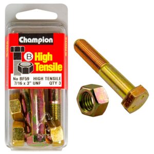 Champion 3in x 7/16in Bolt And Nut (B) - GR5