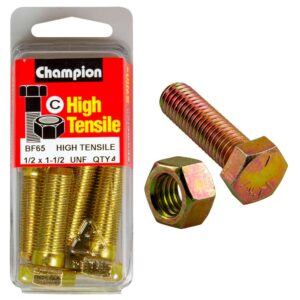 Champion 1-1/2in x 1/2in Bolt And Nut (C) - GR5