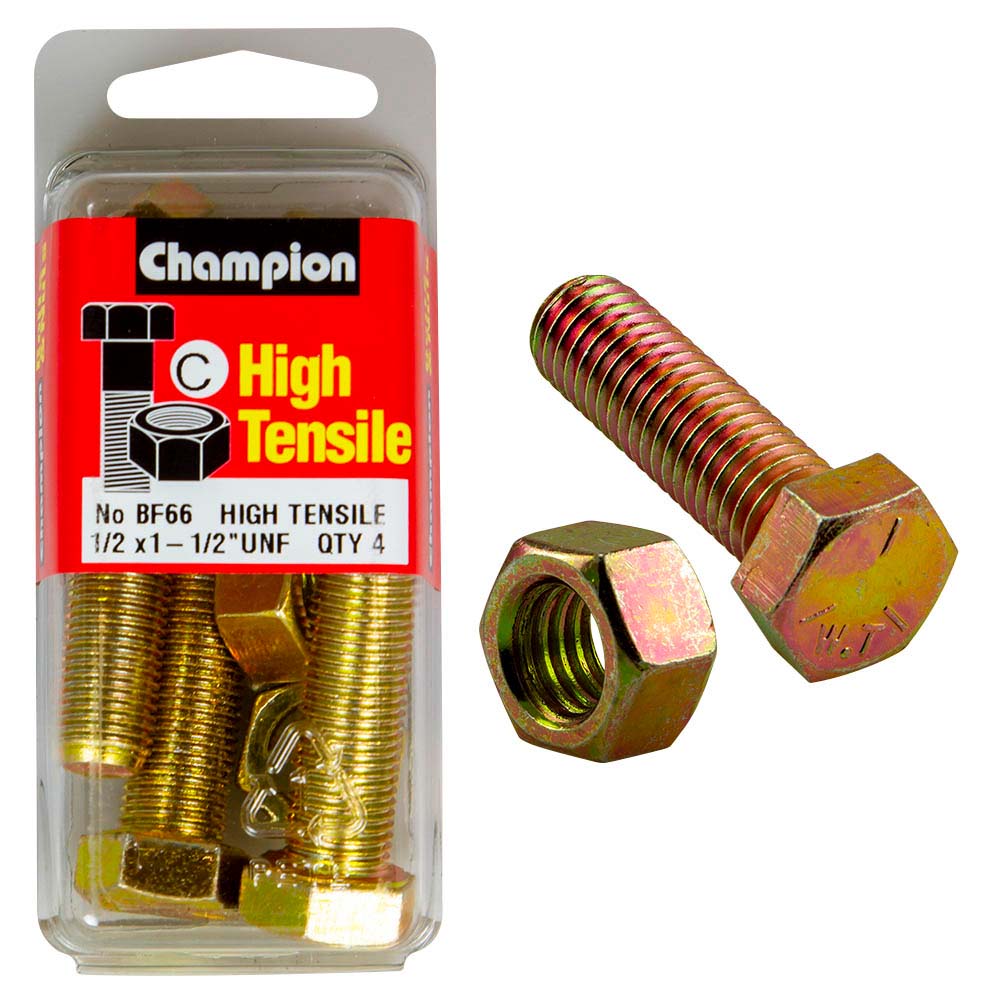 Champion 1-1/2in x 1/2in Set Screw & Nut (C) - GR5