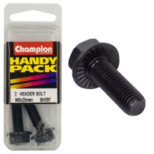 Champion Hex Flanged Header Bolt M8 x 25mm - 2pk