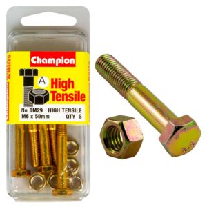 Champion M6 x 50 Bolt & Nut (A) - GR8.8