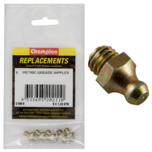 Champion M8 x 1.25mm Straight Grease Nipple -5pk