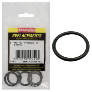 Champion 22mm (I.D.) x 3.5mm Metric O-Ring -5pk