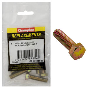 Champion 3/8in x 1-1/2in UNF Set Screw -Gr5 -5pk