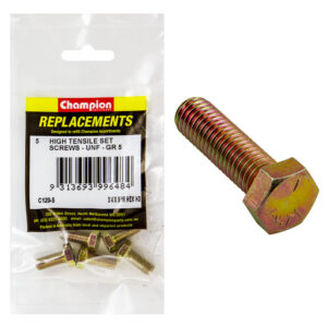 Champion 5/16in x 3/4in UNF Set Screw -Gr5 -5pk