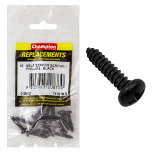 Champion 12G x 1in S/Tapping Screw Pan Head Ph -15pk