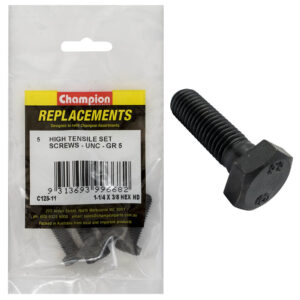 Champion 3/8in x 1-1/4in UNC Set Screw -Gr5 -5pk