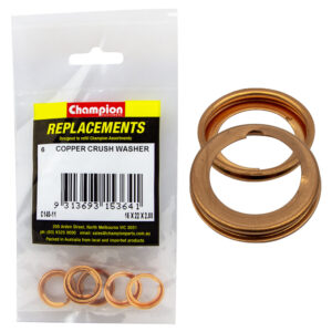 Champion M16 x 22mm Copper Crush (Sump Plug) Washer -6pk