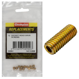 Champion 1/4in x 1/4in BSW Socket Grub Screw -12pk
