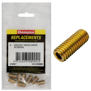 Champion 3/8in x 5/8in BSW Socket Grub Screw -8pk