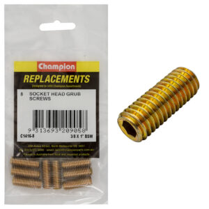Champion 3/8in x 1in BSW Socket Grub Screw -8pk