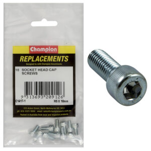 Champion M5 x 10mm Socket Head Cap Screw-Din912-Gr12.9- 10pk