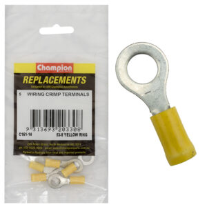 Champion 5/16in / 8mm Yellow Ring Terminal -5pk