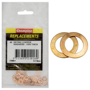 Champion M5 x 10mm x 1.0mm Copper Washer -40pk
