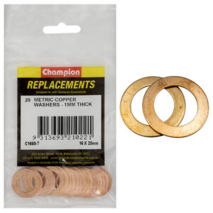 Champion M16 x 25mm x 1.0mm Copper Washer -20pk