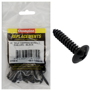 Champion 12G x 1in S/Tapping Screw Mushroom Head Ph -30pk