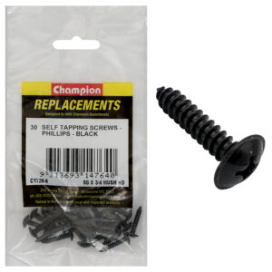 Champion 8G x 3/4in S/Tapping Screw Mushroom Head Ph -30pk