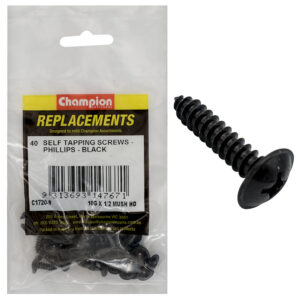 Champion 10G x 1/2in S/Tapping Screw Mushroom Head Ph -40pk