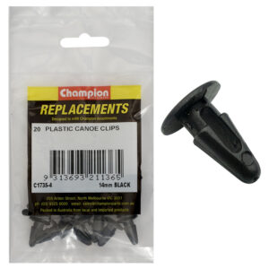 Champion Canoe Clip Black 14mm Head x 16mm -20pk