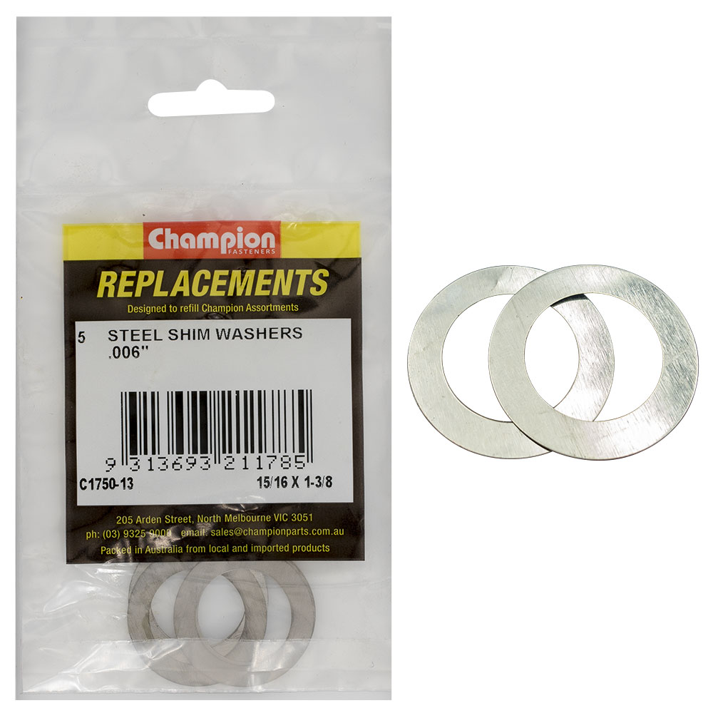 Champion 15/16in x 1-3/8in x .006in Shim Washer -5pk