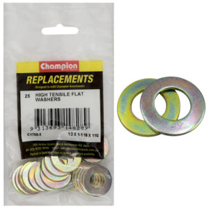 Champion 1/2 x 1-1/16in x 11G Ht Flat Steel Washer (Zn)-25pk