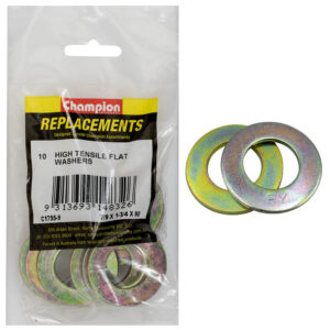Champion 7/8in x 1-3/4in x 9G Ht Flat Steel Washer -10pk