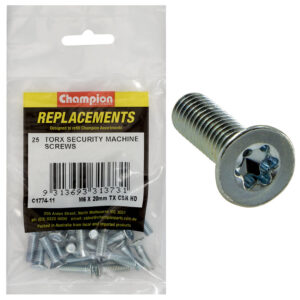 Champion M6 x 20mm Machine Screw -Csk -Tx -25pk