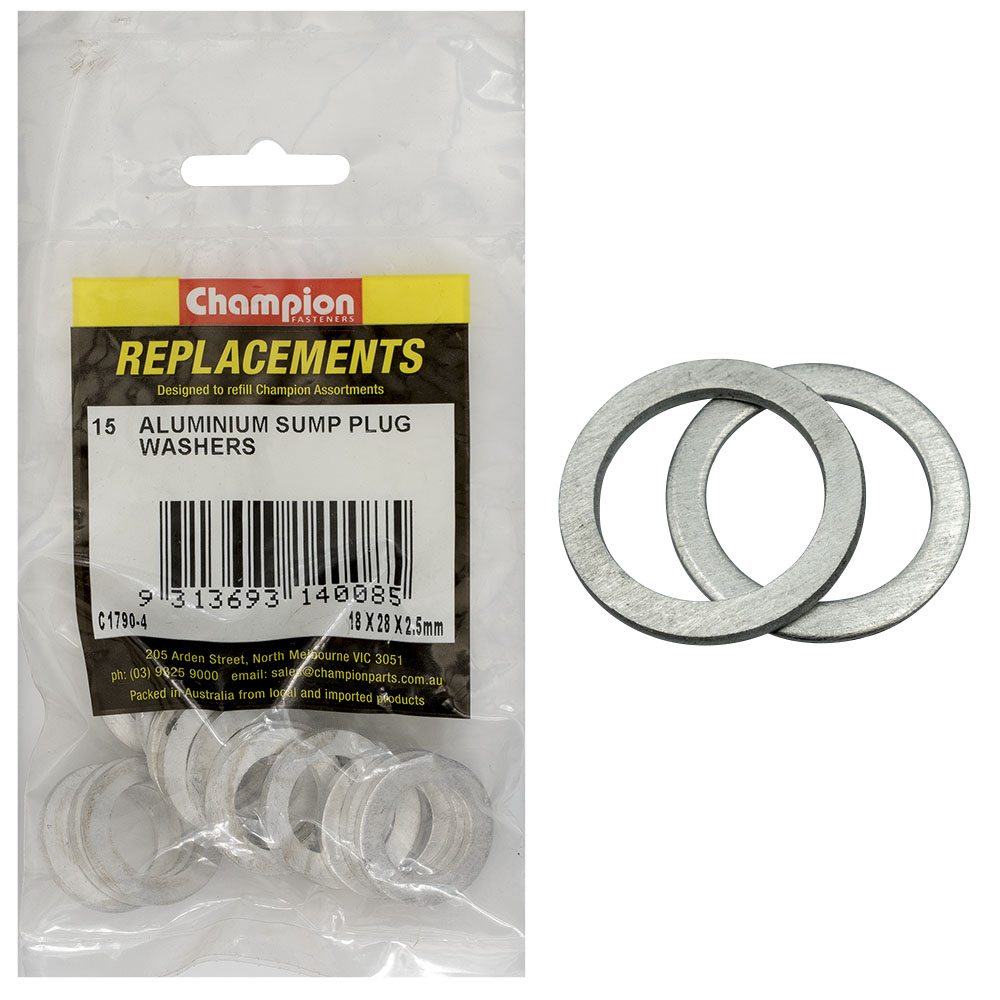 Champion M18 x 28mm x 2.5mm Aluminium Washer -15pk
