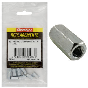 Champion M5 x 20mm x 0.8 Hex Coupler Nut -10pk
