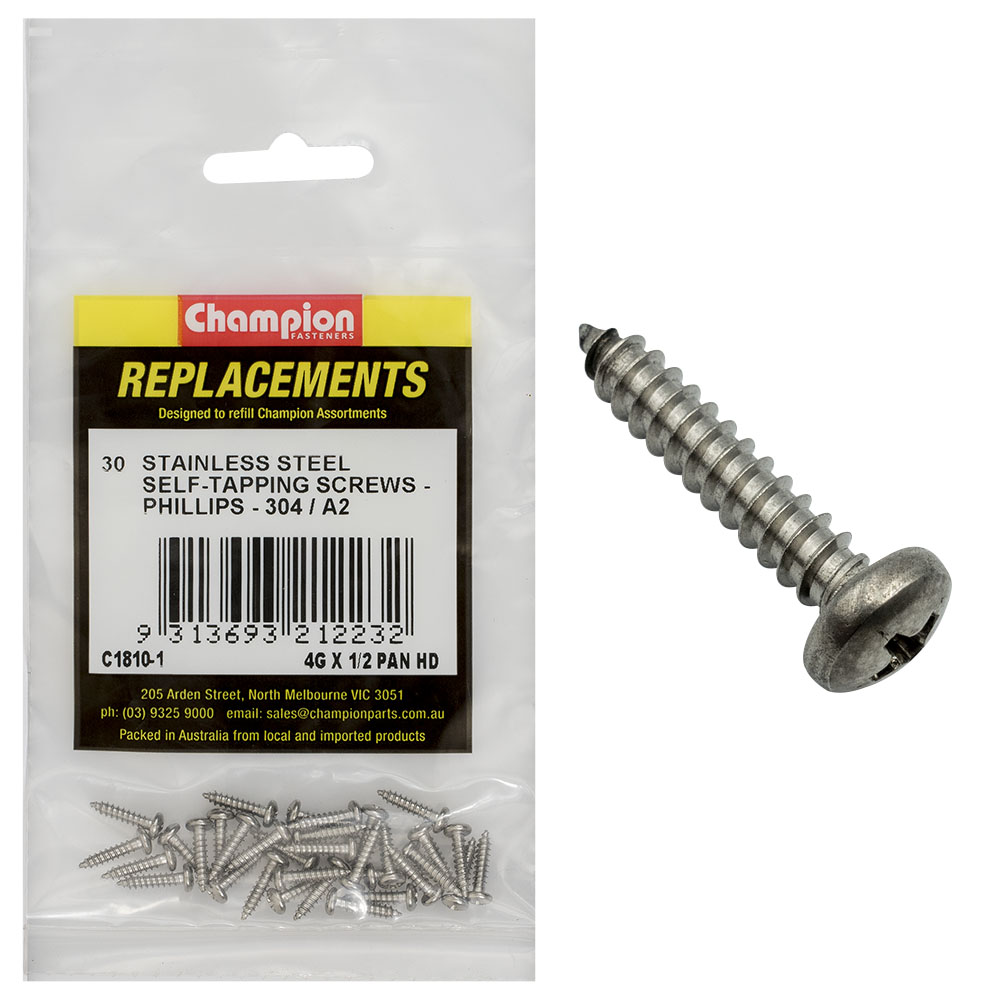 Champion Self Tapping Screw 10G x 1in - 50pk