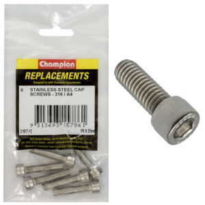 Champion M8 x 35mm Socket Cap Screw 316/A4 -6pk