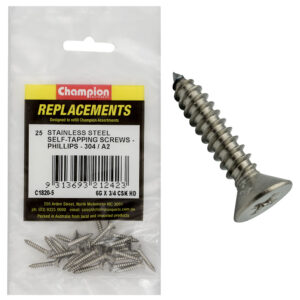 Champion 6G x 3/4 S/Tappg Screw Csk Hd Phillips 304/A2 -25pk