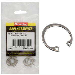 Champion 20mm Stainless internal Circlip 304/A2 -10pk
