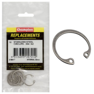 Champion 22mm Stainless internal Circlip 304/A2 -10pk