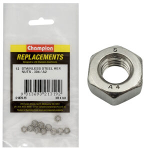 Champion M5 x 0.8 Stainless Hex Nut 304/A2 -12pk