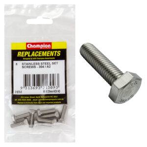 Champion M6 x 20mm Stainless Set Screw 304/A2 -8pk