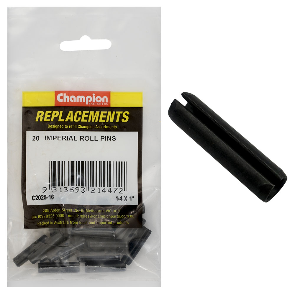 Champion 1/4 x 1in Imperial Roll Pin -20pk