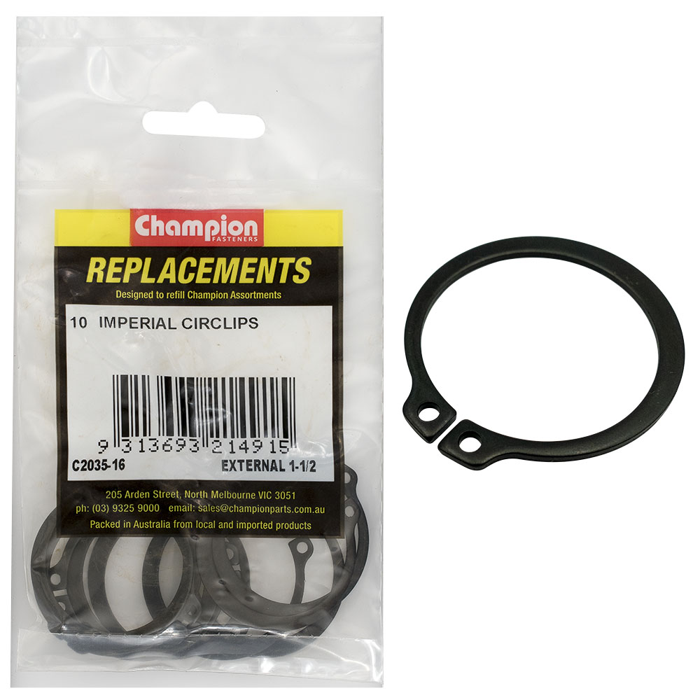 Champion 1-1/2in Imperial External Circlip -10pk