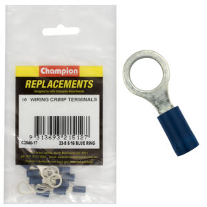Champion Crimp Terminals Ring Blue 8mm - 10pk